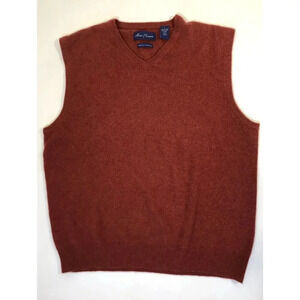 ALAN FLUSSER Men's Red 100% Cashmere Vest Men's Size Large